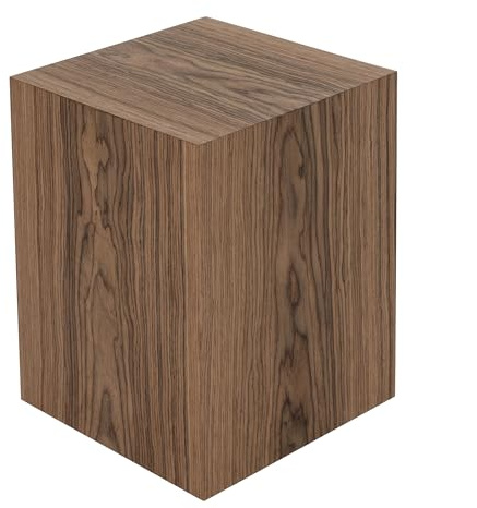 DECOKTIVO Displaypodest aus Nussbaumfurnier – Präsentationssäule, Sockel für Skulpturen & Kunst, Dekosäule, handgefertigt, Massivholz-Optik – 40x30x30 cm