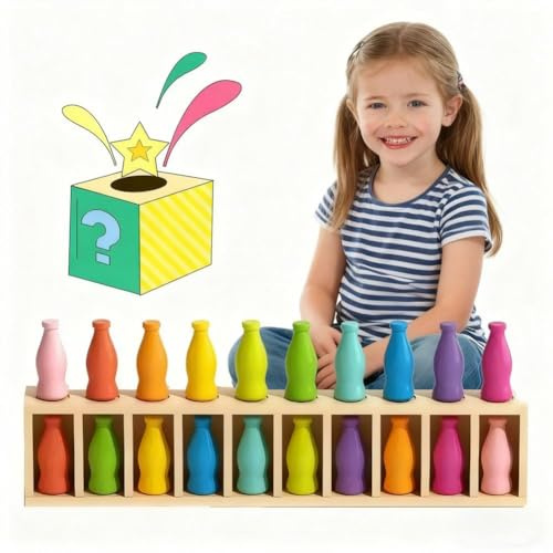 Cikiki Bottle Color Match Game,Bottle flip Game Fun Family Board for All Ages,Challenge Games Indoor and Outdoor Group Activity for Travel Camping Holidays Party Night