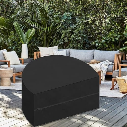 Halbrunde Abdeckung für Sonneninsel und Gartenmöbel, mit großen Belüftungsöffnungen zur Verbesserung der Trocknung (205 x 110 x 80 cm)