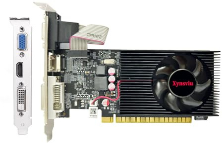 Xynsviu GeForce GT 210 Grafikkarte, 1 GB DDR3, HDMI, DVI und VGA | Low-Profile-GPU für zwei Monitore, geeignet für kompatible Desktop-PCs, SFF-Systeme und HTPCs