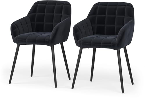 Vicco Esszimmerstuhl Relio, Schwarz, 53.5 x 55.5 cm 2er-Set, mit rutschfesten Bodenschonern und pflegeleichter Oberfläche