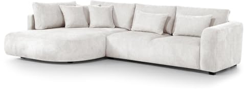 MW EURO-MEBLE Ecksofa Jacobs L - Wohnlandschaft, Polstersofa, Polstercouch (Linke Seite: Creme: Tresor 22)