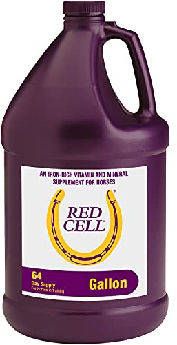 Farnam Horse Health Red Cell, Liquid Vitamin-Iron-Mineral Supplement for Horses, Helps Fill Important Nutritional Gaps in Horse's Diet, 1 Gallon, 128 Oz., 64-Day Supply