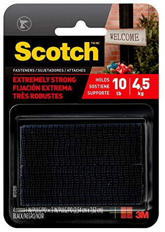 Scotch Mounting, Fastening & Surface Protection RFD7091 Interlocking Fasteners Strips,4, Black,2 count
