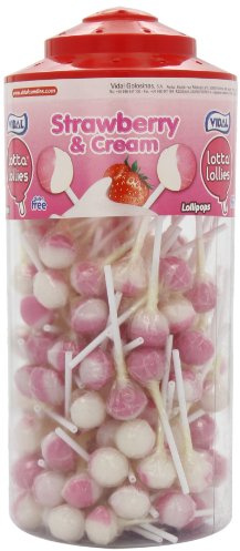 Vidal Lotta Lollies Strawberry and Cream (Pack of 1, Total 150 Pieces)