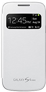 Samsung S-View - Funda para móvil Galaxy S4 Mini (Pantalla frontal, teclas laterales para activar la pantalla), blanco