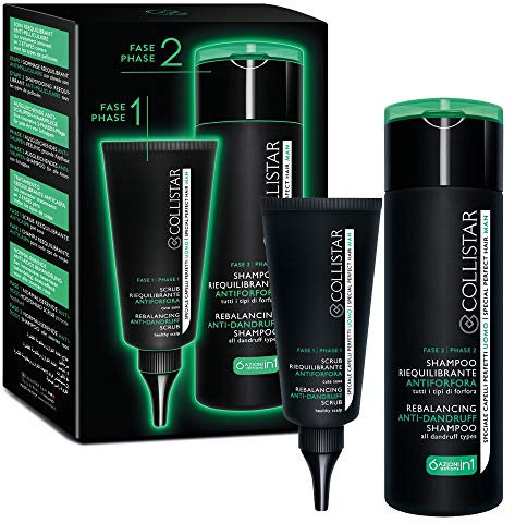 Collistar ausgleichende Anti-Schuppen-Behandlung für Männer in 2 Phasen, Haarkur mit Peeling und ausgleichendem Shampoo, beseitigt Schuppen, lindert Juckreiz und Irritationen, 50 ml plus 200 ml