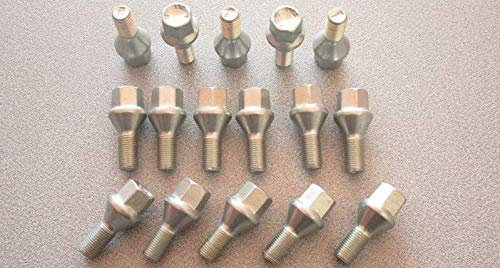 Kit 16 bulloni ruota Fiat Multipla Doblò Stilo Bravo Brava Punto Marea Palio Idea dal 2001 in poi ruote cerchi in acciaio e in lega Farad