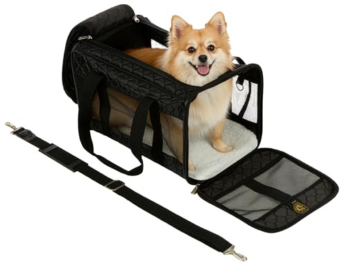 Sherpa Original Deluxe Travel Pet Carrier, Airline Approved & Guaranteed On Board - Black Lattice, Medium