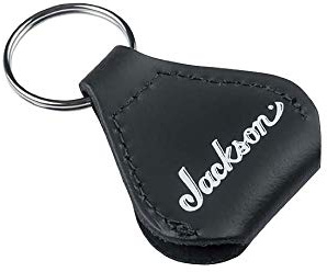 Jackson Guitars® Pick Holder Key Chain with Plectrum Holder Leather Black