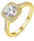 Uloveido Frauen 18K Gold plattiert Princess Cut CZ Kristall Verlobungsringe Beste Versprechen Ringe Jubiläum Hochzeitsbänder für Frauen Mädchen Größe 59 (18.8) KR002