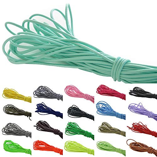 Roban Fashion 10 m elastische Gummikordel 3mm Gummischnur Elastische Kordel Hutgummi Auswahll aus 32 Farben,Minze