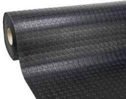 PVC-Bodenbelag mit Noppen, Stärke 1 mm. - Rot. 25 Meter H. 100 cm. (Grau)