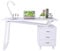 Techly 105933 Scrivania per Computer con Tre Cassetti Bianco Opaco Effetto Legno Bianco