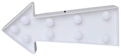 LED Plastic Arrow Shaped Sign-Lighted Marquee Sign Wall Decor for Christmas Birthday Kids Room Wedding Party Decor (White)