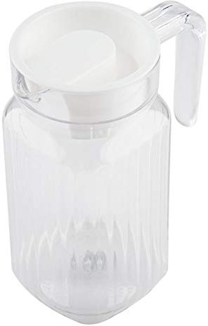 Plastic Acrylic Transparent Bottle Striped Wine Water Ice Cold Jug with Lid for Bar Home Application(500ML)