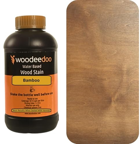WooDeeDoo Water Based Wood Stain | Wood Dye | Ready to Use | Environmentally Friendly | Solvent Free | Odour Free | 1 L | Bamboo