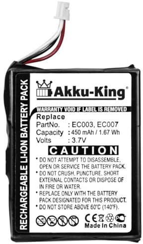 Akku-King Akku kompatibel mit Apple EC003, EC007, EC007-5 - Li-Ion 450mAh - für iPod mini, iPod 3
