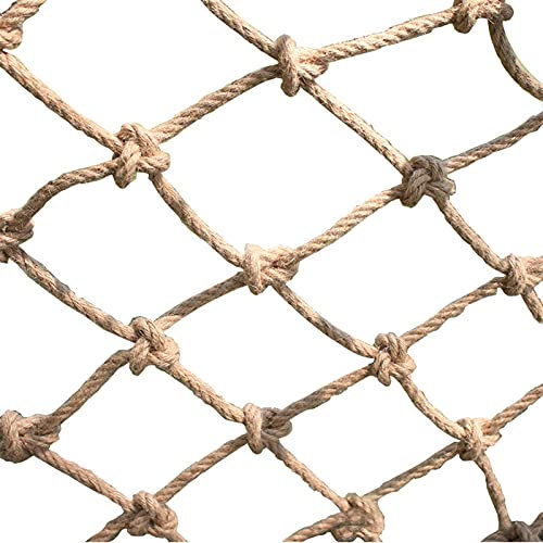Genrics Child safety net Decor Net Fishing Net Decor ，Climbing Net Hemp Rope Safety Net Children's Anti-fall Net Retro Wall Decoration Balcony,customizable (Color : Beige-4mm, Size : 1x1m)