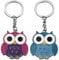 Porte Clés Haute Qualité Hibou Métal - Décor Chouette Sac Rouge - Pendentif Dessin Animé 2 PCS pour Décoration Bureau à Domicile