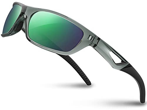 RIVBOS Sonnenbrillen Fahrradbrille Radsportbrillen Sportbrille für damen herren Polarisierte TR90 Superleichtes Unzerbrechlicher Rahmen UV400 Wandern Laufen Golfen und Fischen RB831