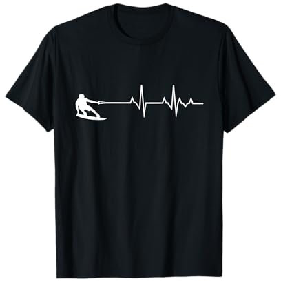 Wakeboard Herzschlag See Wassersport Wakeboarden Surfen T-Shirt