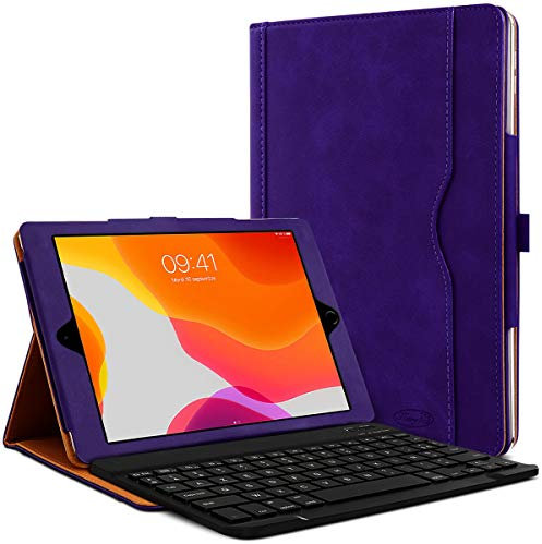 Clavier AZERTY + Étui de Protection Violet pour Tablette Apple iPad 9 10.2 (2021)
