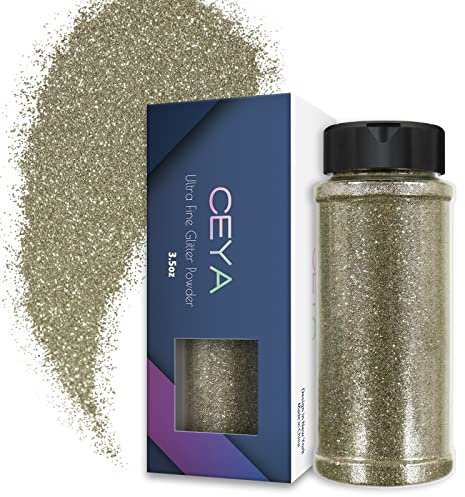 Ceya Glitzer-Pulver 0,2mm Ultra Feines Glitzerpulver für Schleim, Epoxidharz, Becher, Schmuck, Nagelkunst, Festival, Make-up, Scrapbooking, Malen, Hochzeitskarten, 100g