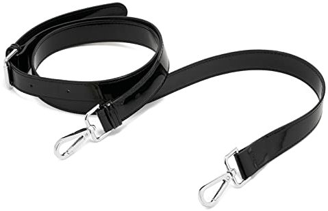 ZOUIQSS Frauen Leder Schulterriemen Trageriemen,Tasche Schultergurte Gurt Riemen für Geldbörse Handtaschen,verstellbare Ersatz Crossbody Bag Strap Tragegurt Umhängegurt(QISilber-Schwarz 2,5cm)
