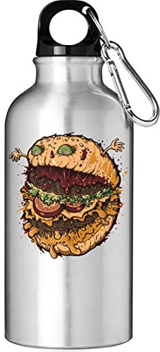 Giant Burger Monster Touristische Wasserflasche Silber 400ml