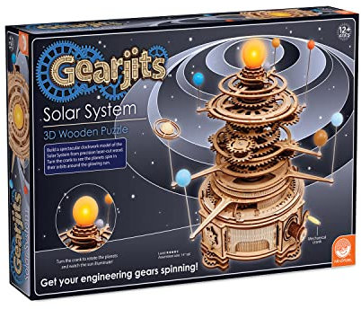 MindWare Gearjits Sonnensystem – 3D-Baupuzzle aus Holz für Teenager & Erwachsene – DIY Sonnensystem Modell – Spaß auch für Eltern – Tolles Dampf-Geschenk für Kinder ab 12 Jahren