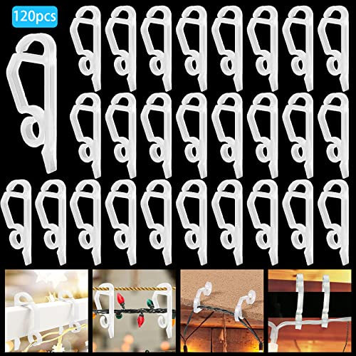 JOKILY 120 Stück Weihnachtslicht Clips für Weihnachtsaußenbeleuchtung, Weihnacht Licht Clips Draußen Hang Haken, Weihnacht Licht Clips, Mini Dachrinnenhaken für Weihnachten Außen Dekorativer Lichter