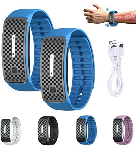 2 Stück Matteo Ultraschall-Körperform-Armband, UltraSonic LymphDrainage Slimfit-Armband, Magnetarmband für alle Männer und Frauen (Blau-2 Stück)