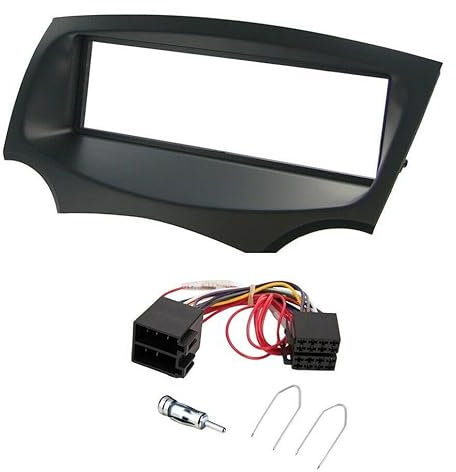 Leisure Direct Cd Radio Single Din Stereo Fascia Facia Trim Surround With Iso Harness and Aerial Adaptor Kit for Ford Ka 2009 Onwards