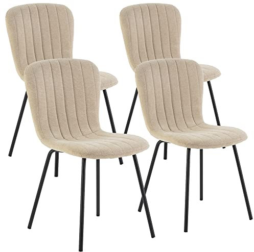 HOMN LIVING Set mit 4 Esszimmerstühlen Lucky Polsterung, SGS zertifiziert, 46 cm (B) x 57 cm (T) x 85 cm (H)