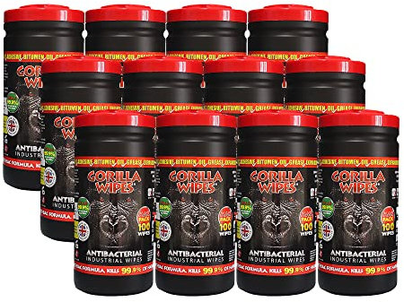 Gorilla Wipes Original - Tub Of 100 Wipes - / AntiBacterial/Multi-Surface/Hand Wipes (12)