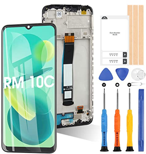 ARSSLY Pantalla para Xiaomi Redmi 10C LCD Display Touch Digitizer Assembly de repuesto con herramientas incluidas (negro con marco, modelo: 220333QAG, 220333QBI, 220333QNY)