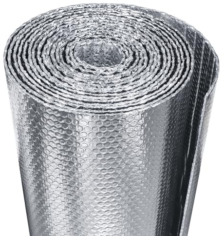 AGHITG Reflective Insulation Foam,48 x 10 Ft Window Insulation for Summer Heat,Aluminum Foil Bubble Insulation Roll for Keep Heat,Window Insulation Kit for RV, Thermal Insulation Cover for Window.