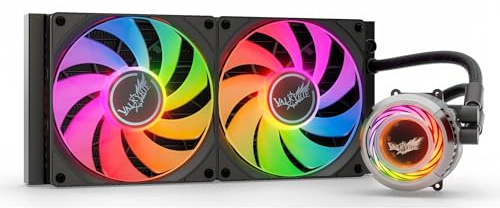Valkyrie Jarn 280 ARGB 280mm AIO CPU Liquid Cooler – 2×140mm ARGB PWM Fans – 300W TDP – PWM Pump 800–2400RPM – AMD AM5, AM4 – INTEL LGA 1851, 1700, 1200/1151 Compatible – Sync Ready | Black