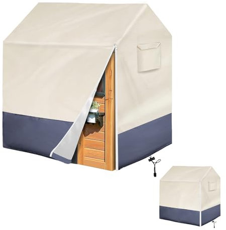YZNKLXF Playhouse cover, Outdoor playhouse cover waterproof 57 L x 57 W x 63 H,With zipper,Waterproof All-weather protection,Beige gray