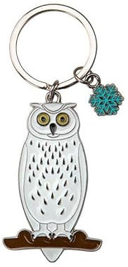 Nature Planet - Schlüsselanhänger aus Metall - Schnee-Eule 5 cm