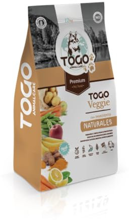 Pienso Togo Hipoalergenico Natural Veggie Perros [12 kg] Comida SIN Cereales | Apto para Todas Las Razas y Tamaños | Ideal Sistema gastrointestinal, renal y Articular | Proteínas y Light