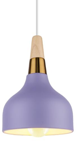 PETITES ECREVISSES Lampadario a Sospensione Moderno Lampadario da Soffitto Industriale Retro Lampade a sospensione Metallo e Legno Lampadario E27 per Cucina Sala da Pranzo Cucina Caffè (Viola)