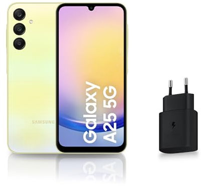 SAMSUNG GALAXY A25, Smartphone Android 5G, 128 Go, Chargeur secteur rapide 25W inclus [Exclusivité Amazon], Smartphone déverrouillé, Lime, Version FR