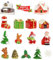 LEEQ 16 pcs Weihnachten Miniatur Ornamente - Weihnachten Minifiguren, Weihnachtsdeko Figuren Harz, Mini Harz Weihnachtsschmuck, Schneemann Weihnachtsbaum Weihnachtsmann Kleine Ornamente