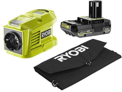 RYOBI Panneau Solaire Pliable + Transformateur/Chargeur RYSP21ABI150B – 150W – Recharge Appareils et Batteries en Plein Air – Idéal Camping et Bivouac