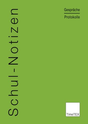 TimeTEX - Heft Schul-Notizen A5 | Zur Dokumentation von Gesprächsnotizen | Made in Germany | Inhalt: Heft mit 32 Seiten inkl. Notizen für Schul- und Fachkonferenzen, Elterngespräche uvm.