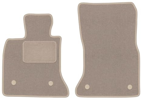 Velours-Fußmatten vorne passend für BMW 5 GT F07 2009-2017, Beige, LUX | passend für Liftback; Velours-Teppich (Polypropylen), ca. 6,5 mm; rutschfest, Klettverschluss