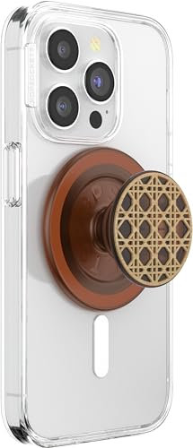 PopSockets Phone Grip for MagSafe with Kickstand, Magnetic Stand, Swappable Top, Secure Hold for iPhone MagSafe Cases, Phone & Tablet Grip - Wood Res-Raising Cane