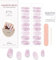 Boloshine 20Pcs Gel Nail Stickers, Semi Cured Gel Nail Strips French Tip Manicure, Salon-Quality Waterproof Gel Nail Wraps with Nail File & Wooden Stick, UV/LED Lamp Required - Pink Nebula